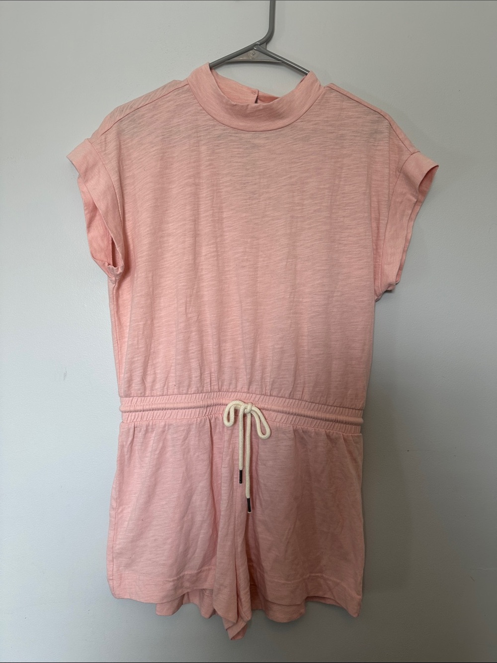 Chaser Blush Pink Short Sleeve Drawstring Romper
